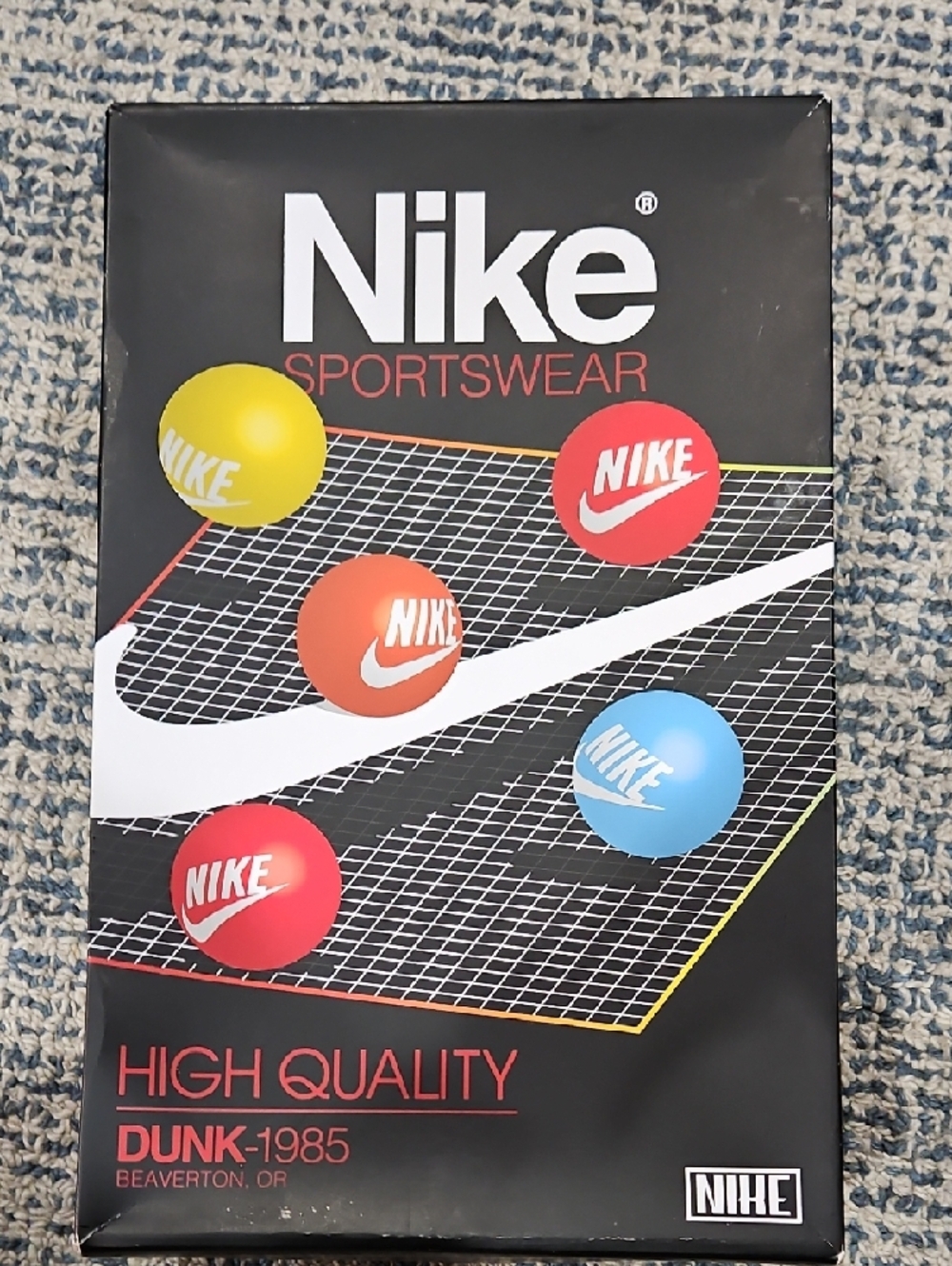 Nike Black and Yellow Tie-Dye Dunk High Sneakers - Picture 2 of 2